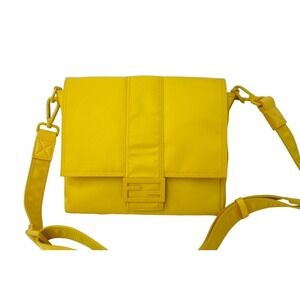 Fendi messenger shoulder Baguette bag yellow crossbody logo